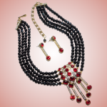 heidi daus red black necklace set pic